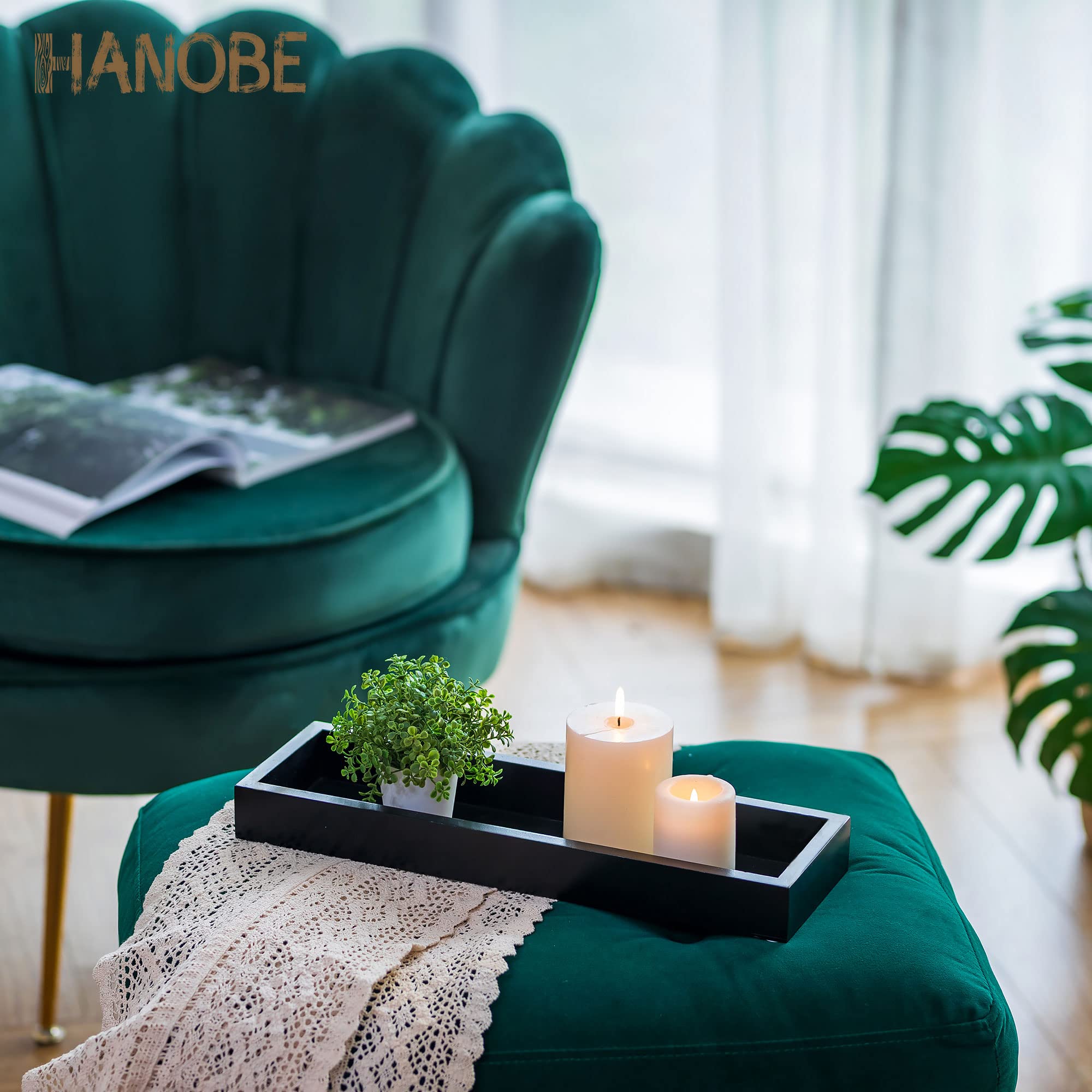 Hanobe rectangular tray napkins salt pepper storage keeps essentials at hand.