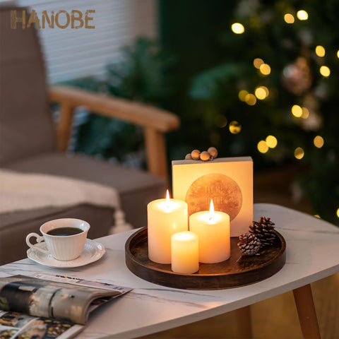 Hanobe tray closeup shows matte finish and textured wood for natural home decor.