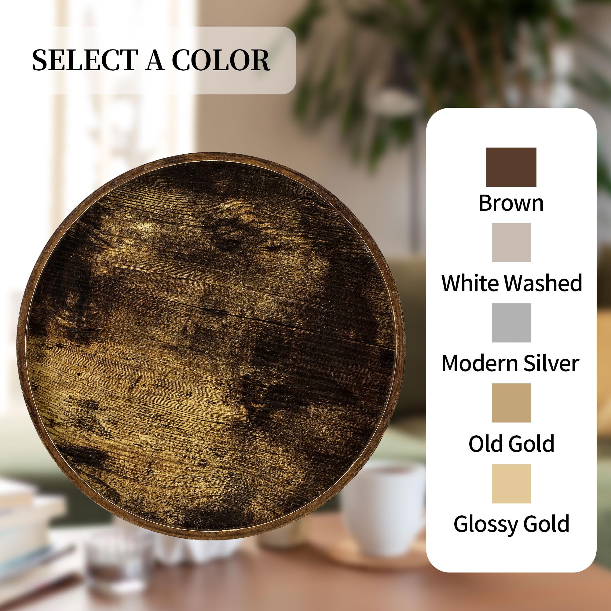 Hanobe tray on kitchen counter for snacks and beverages.