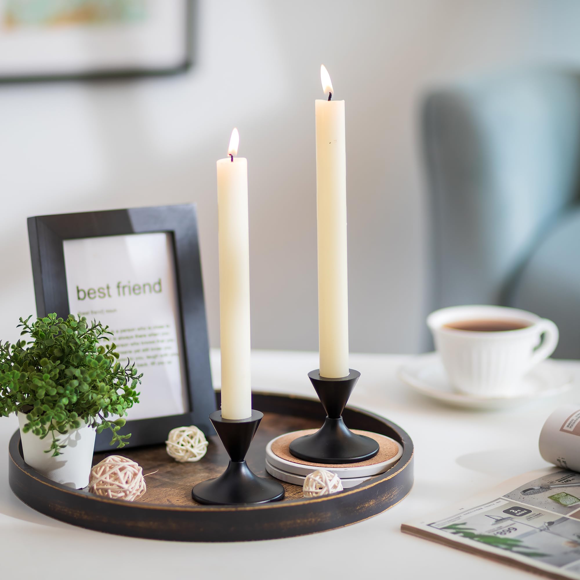 Hanobe tray on a coffee table creates an elegant centerpiece and clutter control.