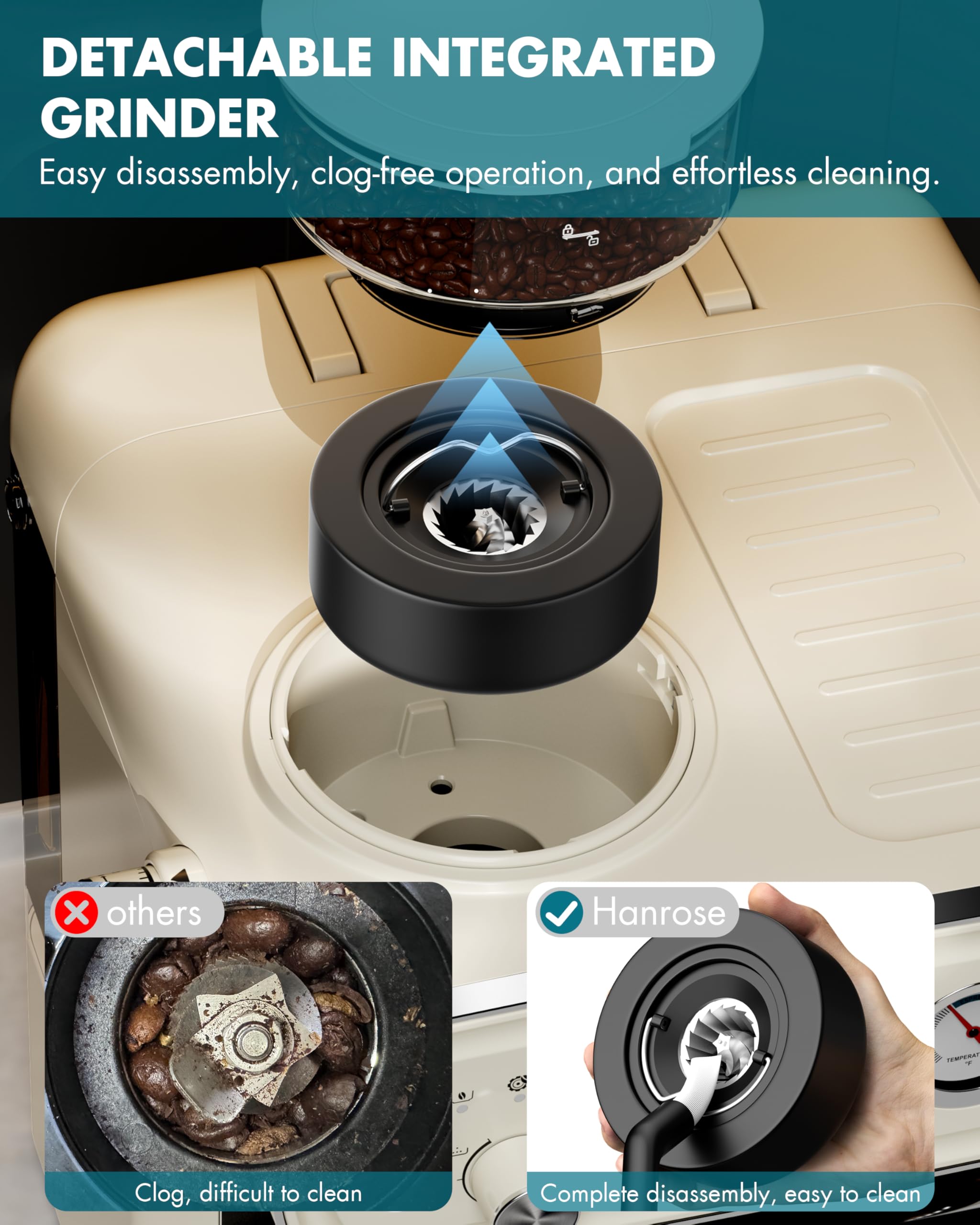 Hanrose espresso machine in a modern kitchen setup