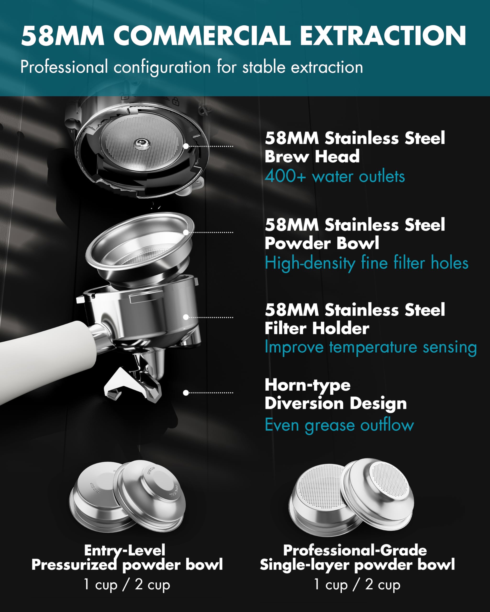 Hanrose steam wand for milk frothing enabling cafe-quality drinks