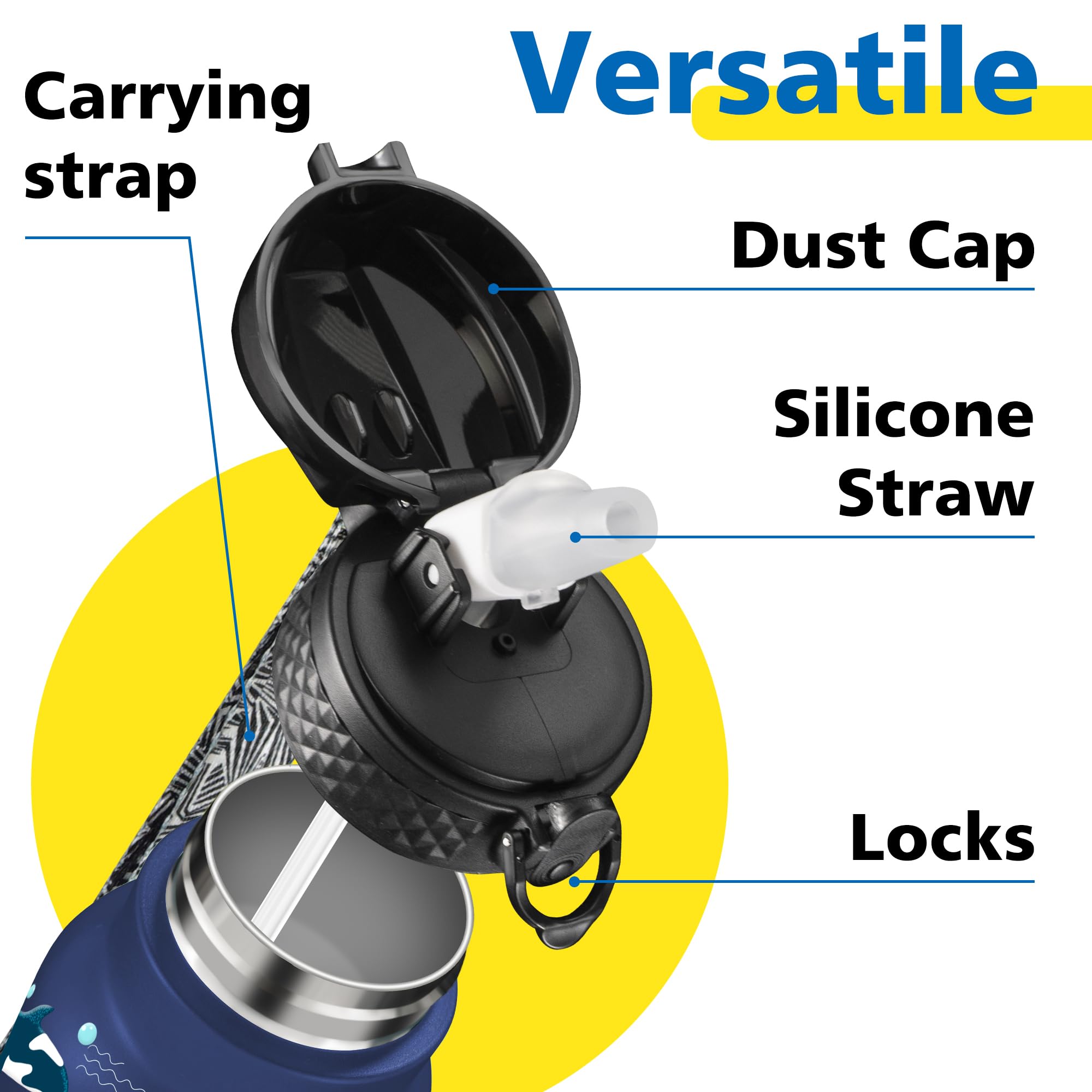 Hans Bottle insulated double-wall keeps drinks hot or cold for hours.