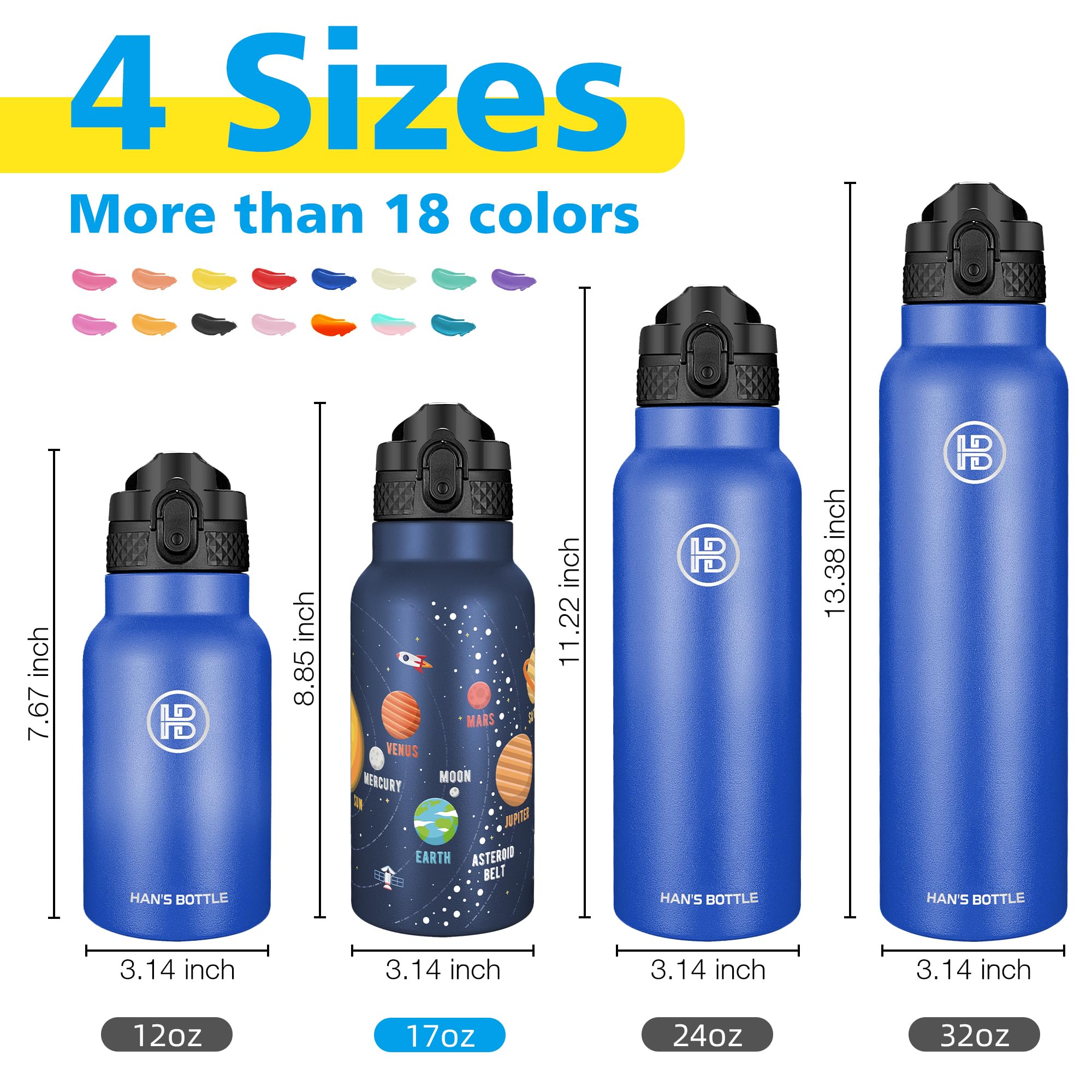 Hans Bottle straw lid close-up highlights leakproof seal for mess-free hydration.