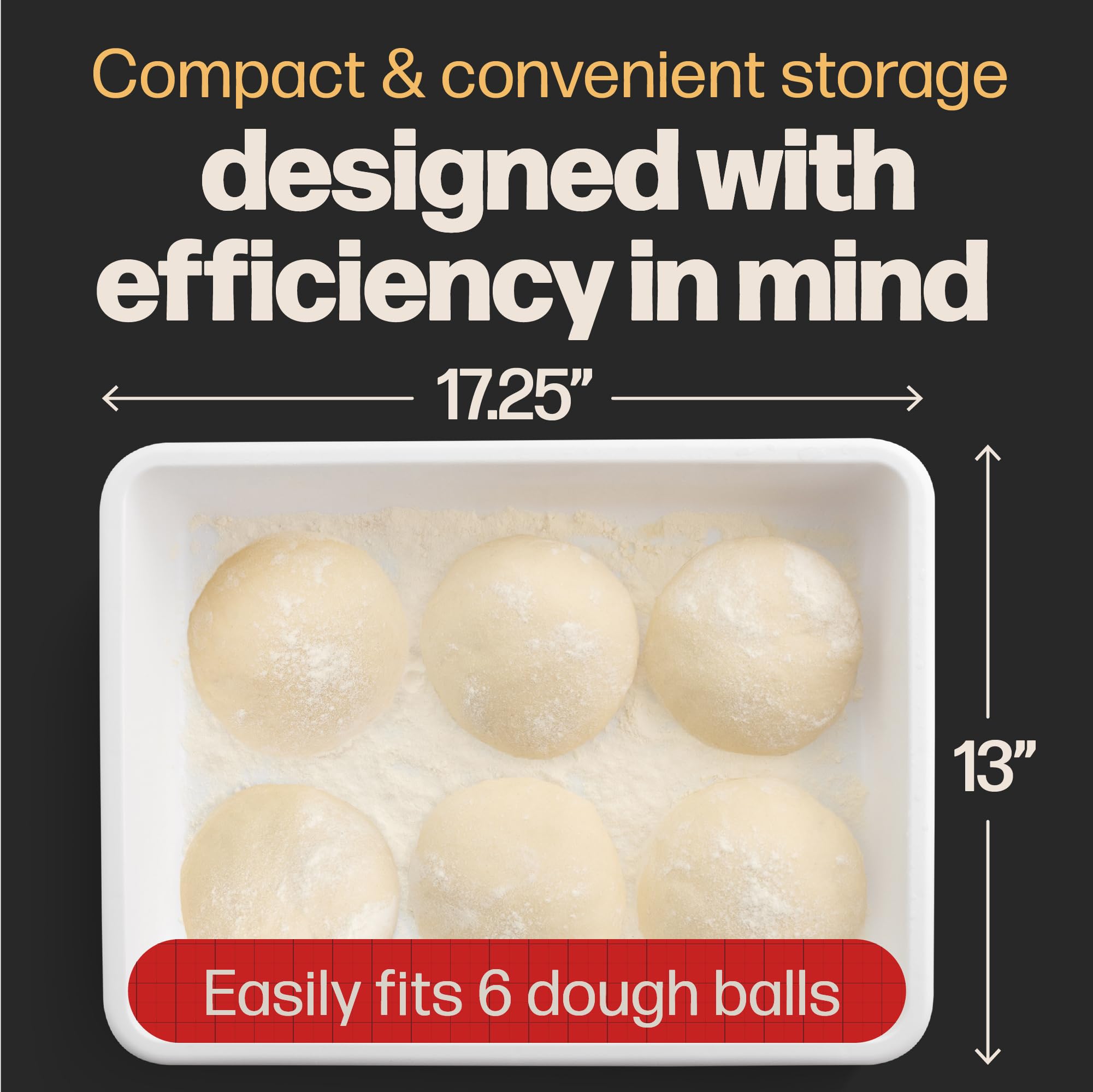 Hans Grill pizza dough box with lid protects dough while proofing and rising evenly