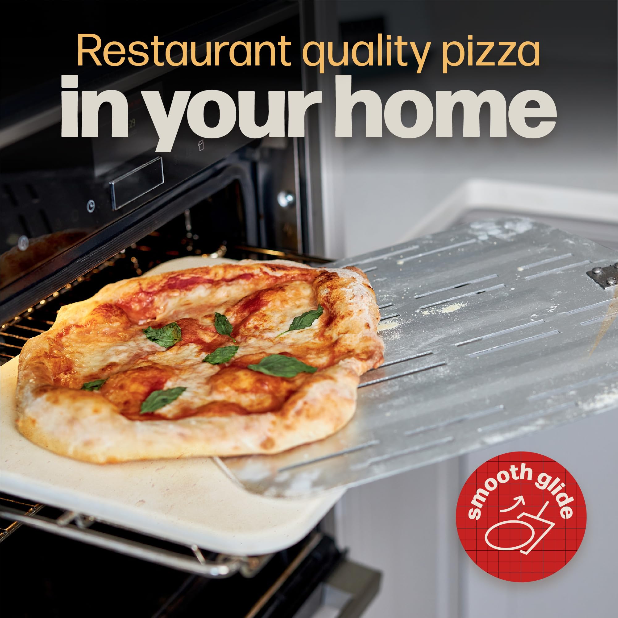 Hans Grill Pizza Peel PRO non-stick edge for easy release.