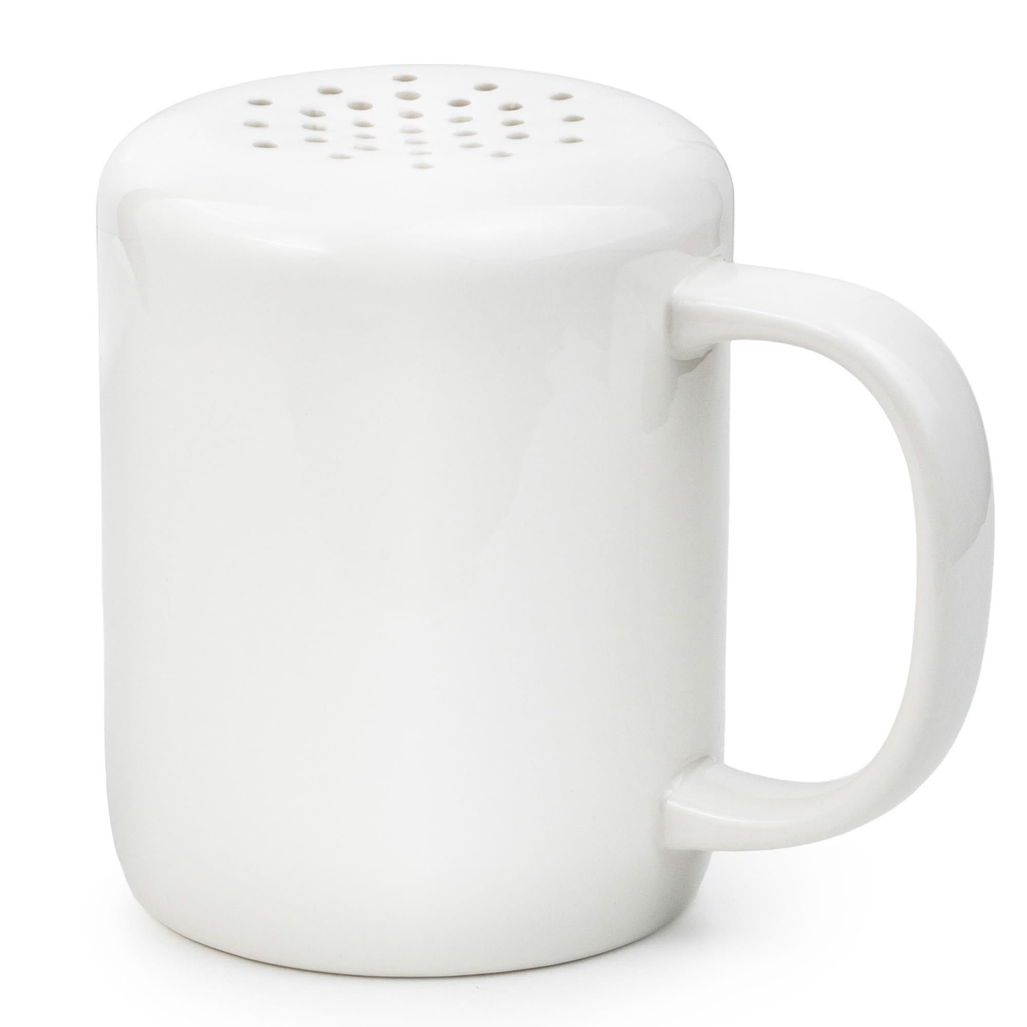 HANSEL HOMEWARES white cinnamon sugar shaker front view for elegant coffee stations
