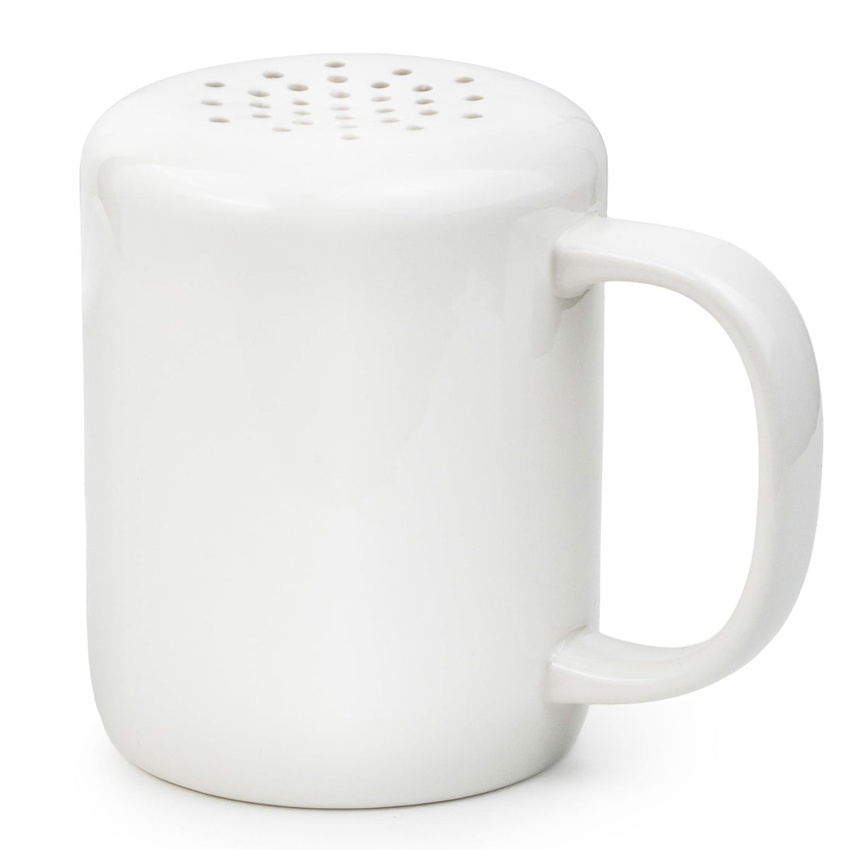 HANSEL HOMEWARES white cinnamon sugar shaker front view for elegant coffee stations