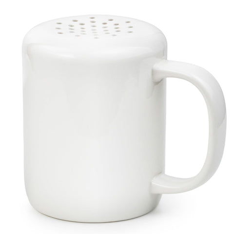 HANSEL HOMEWARES white cinnamon sugar shaker front view for elegant coffee stations