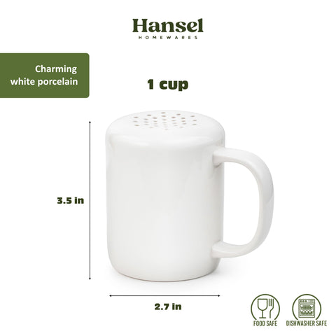 HANSEL HOMEWARES lid closeup on porcelain shaker for precise dusting
