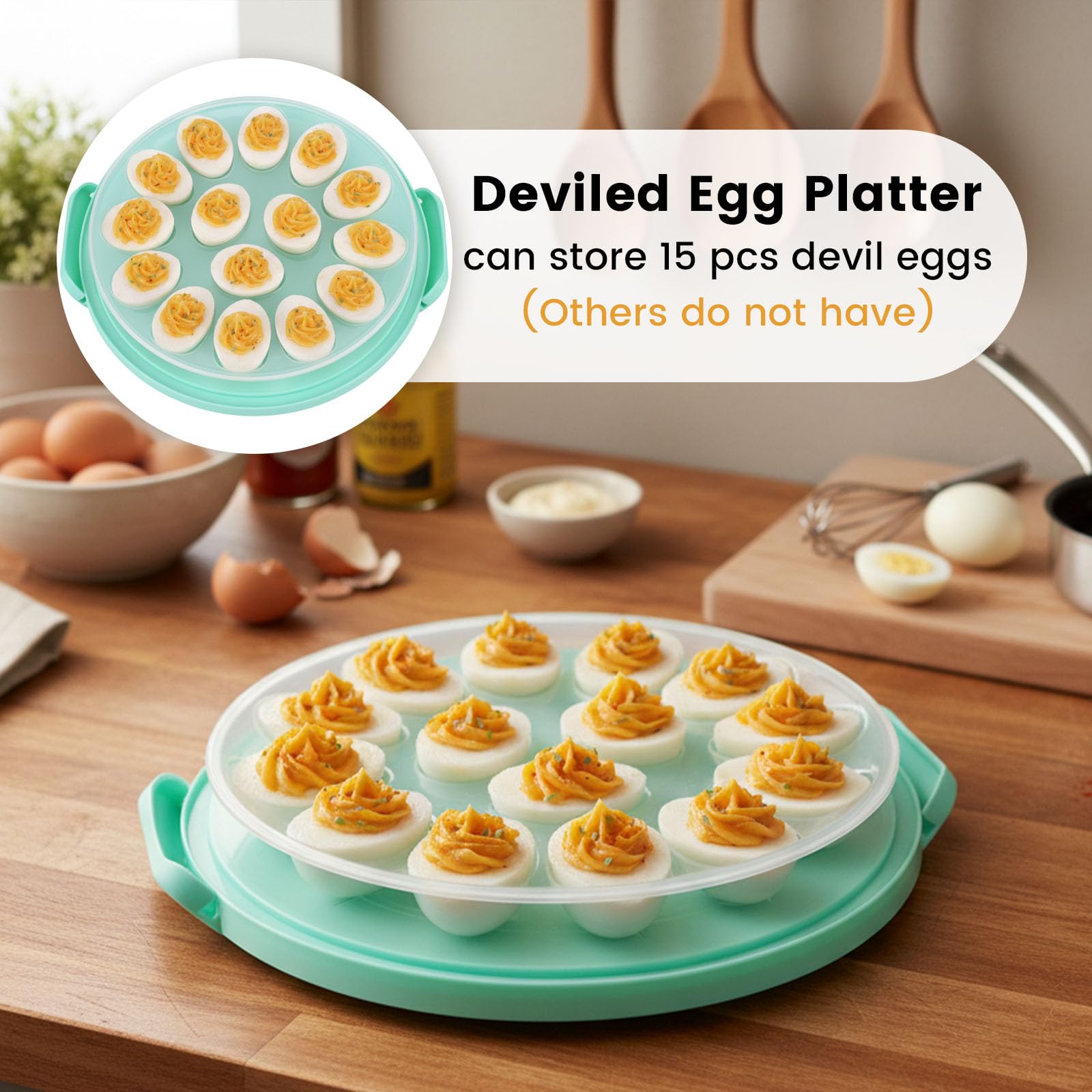 HANSGO 10-inch cake holder keeps desserts intact during travel.