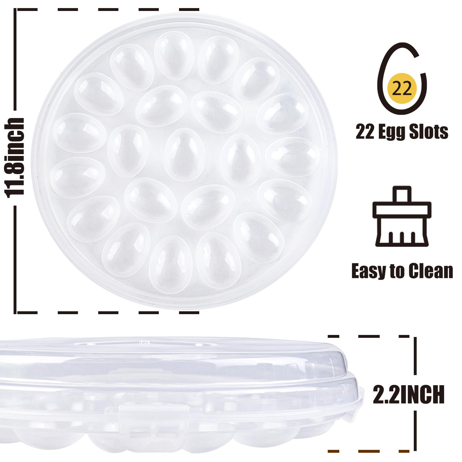 HANSGO 22-slot deviled egg tray ready for parties and potlucks.
