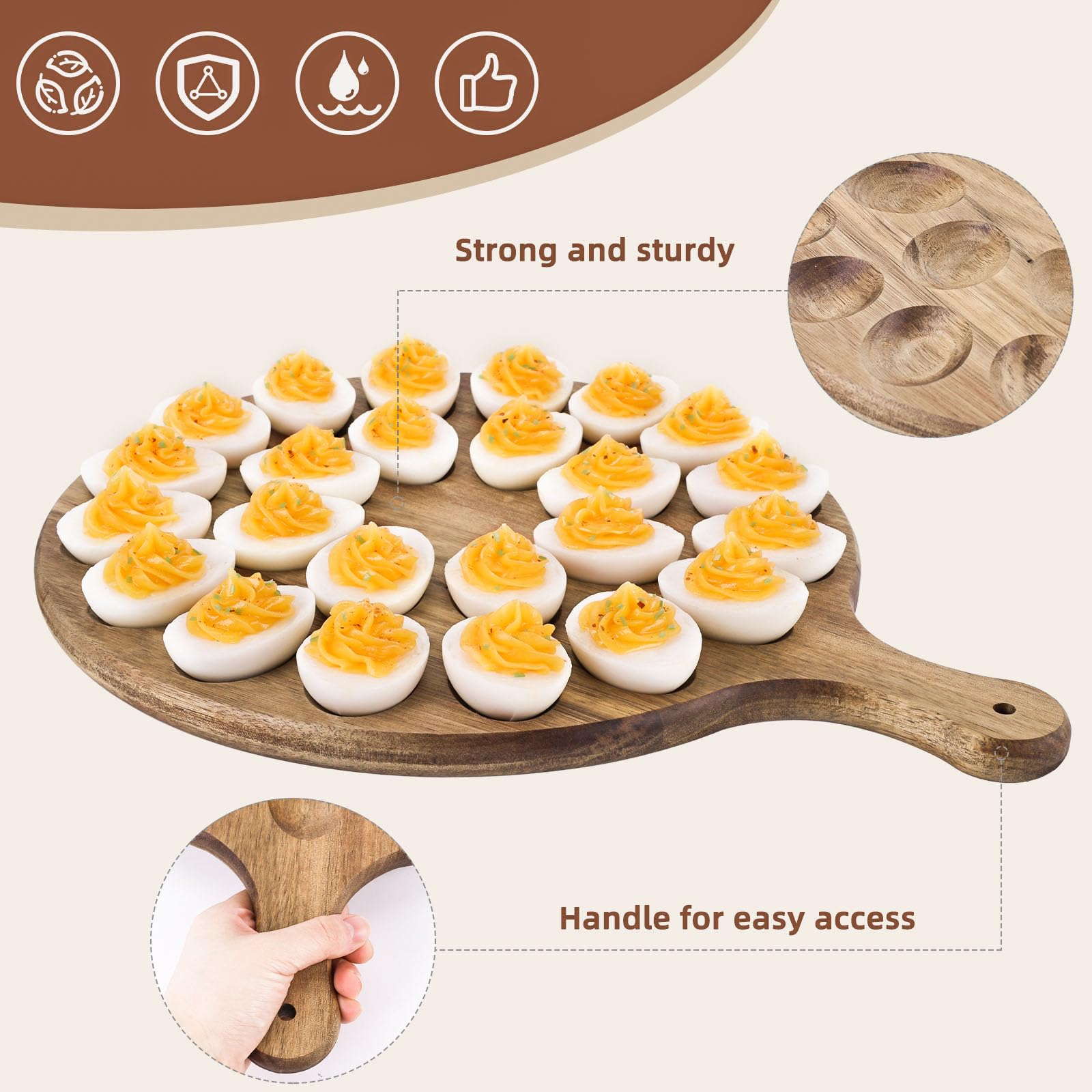 HANSGO wooden charcuterie board enhances any spread with natural grain and warmth.