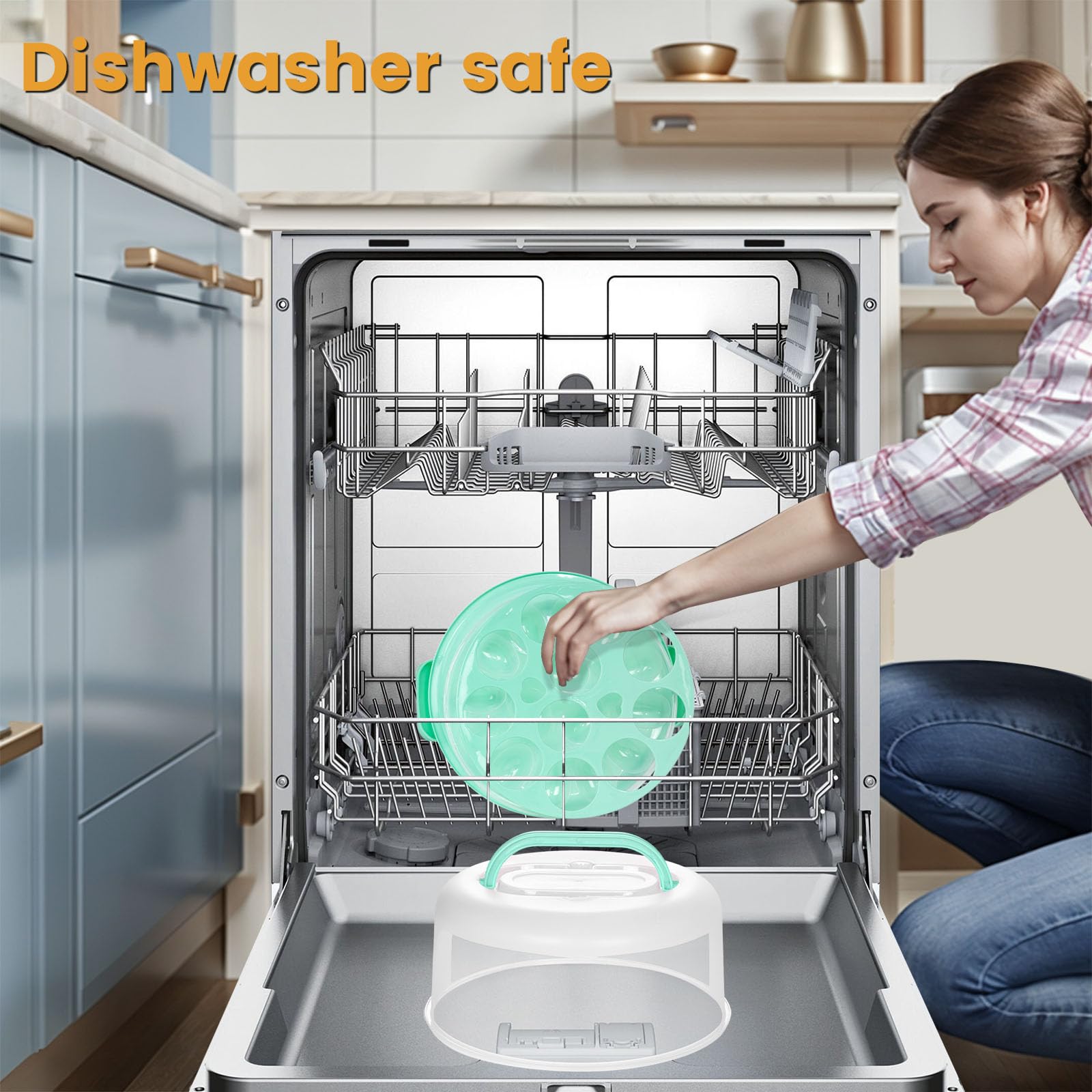 HANSGO dishwasher-safe cake container for quick cleanup.