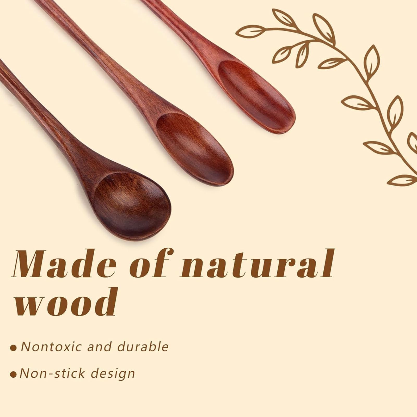 HANSGO eco-friendly wooden spoons resist fading and cracking over time.