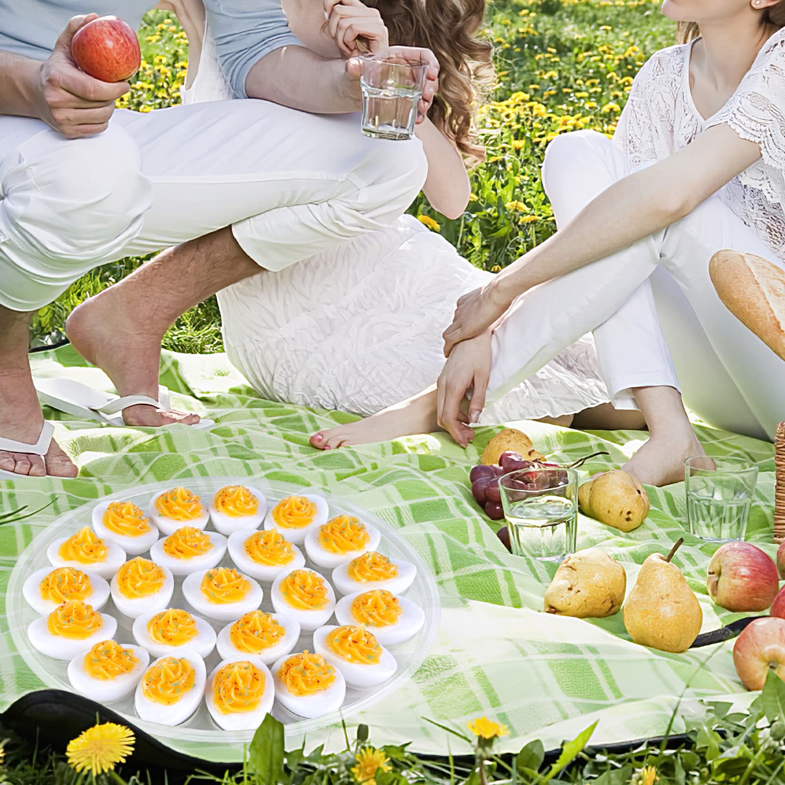 HANSGO foldable handle egg tray, ideal for on-the-go hosting.