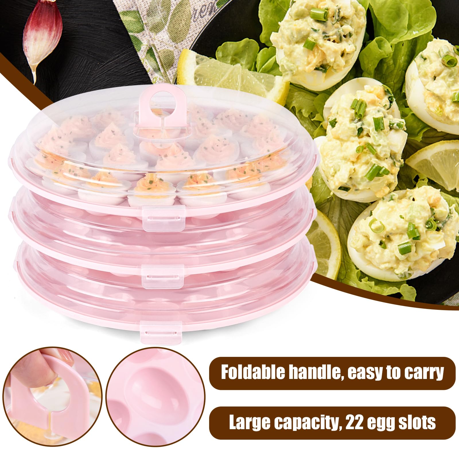HANSGO deviled egg tray base is sturdy and spill-proof for potlucks and transport