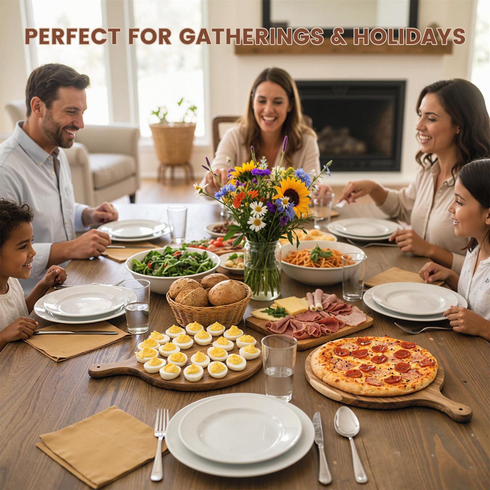 HANSGO elegant wooden tray ready to impress at parties and gatherings.