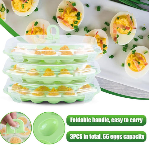 HansGo snap-lock secure lid protects eggs from spills.