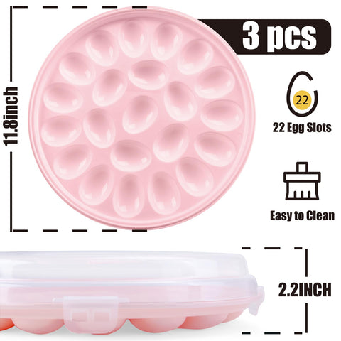 HANSGO stackable egg tray pink maximizes fridge space and keeps eggs organized