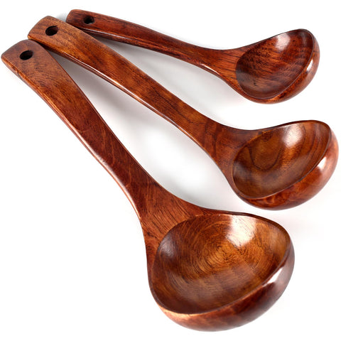 HANSGO wooden spoon large 11-inch for stirring hearty soups safely