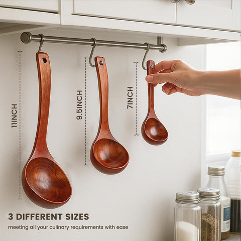 HANSGO wooden spoon medium 9.5-inch ideal for sauces and salads