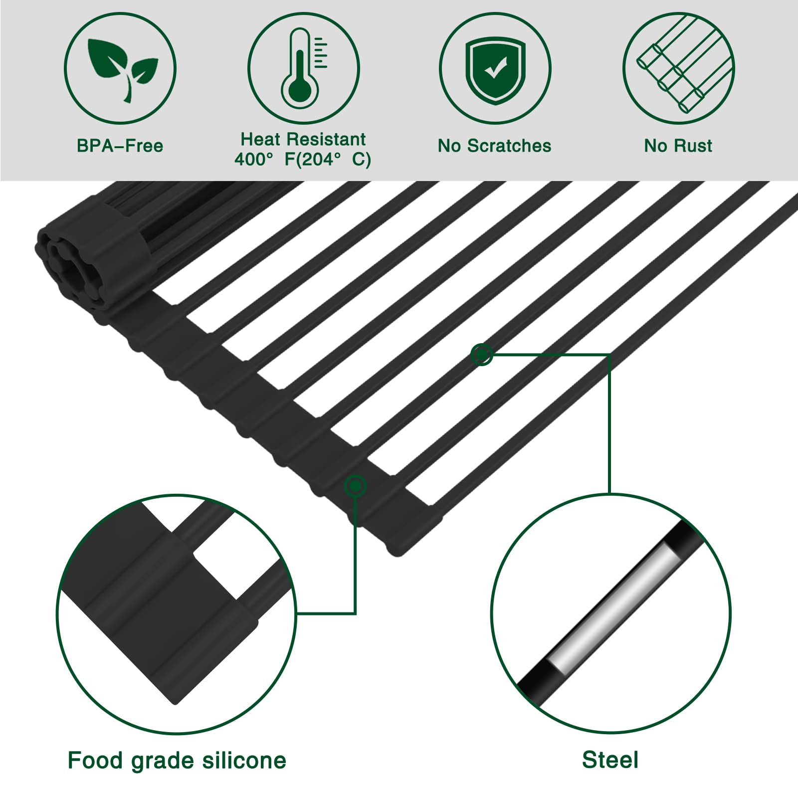 HANZENMA rust-resistant anti-slip design supports heavy dinnerware safely