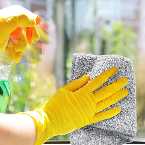 HAOBAOBEI coral velvet dish towels 280gsm highlighted for durable, lint-free drying.