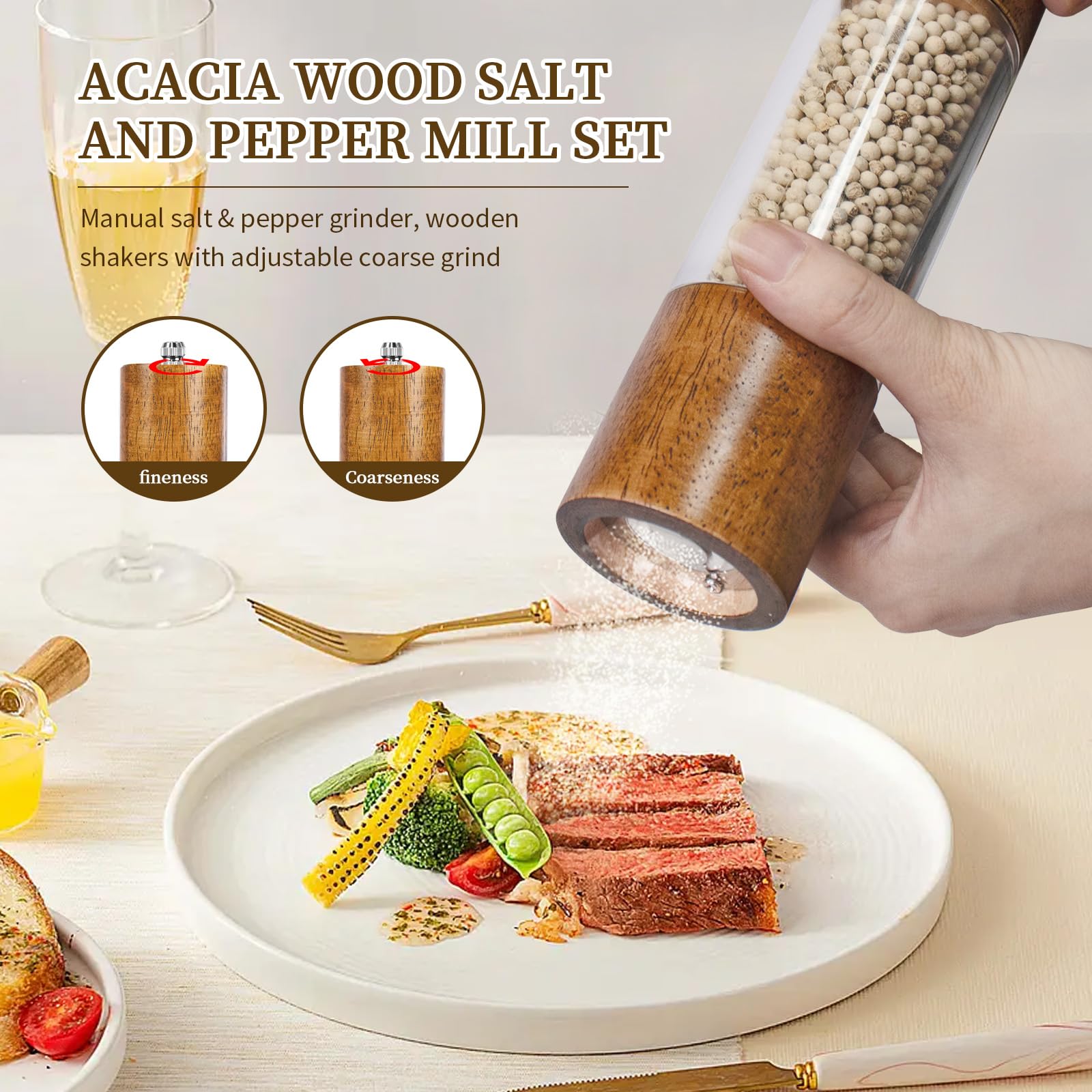 Haomacro clear-body grinders showing contents for quick identification.