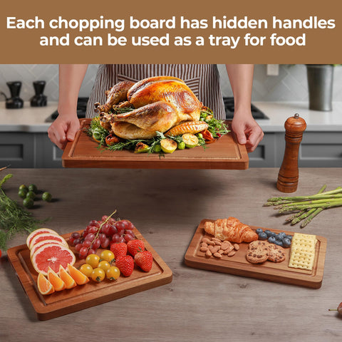 HAONEYS acacia cutting board 12x7 inches compact for quick chopping and serving