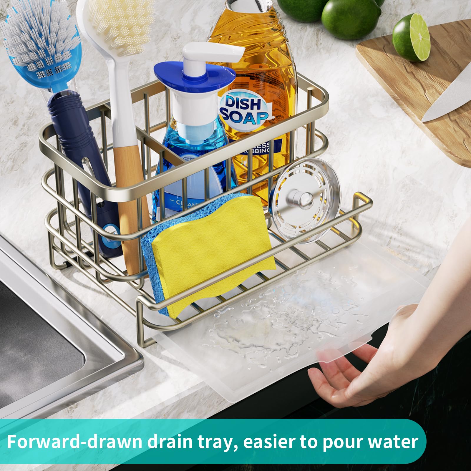 HapiRm 304 stainless steel construction resists rust in wet kitchen environments.
