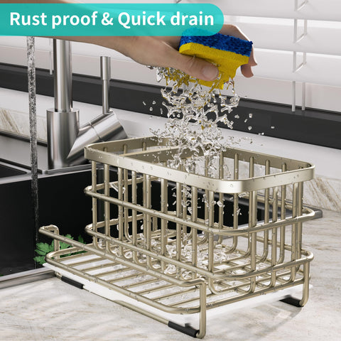 HapiRm sink caddy drain tray drains water efficiently, reducing countertop mess.