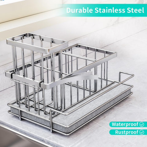 HapiRm three-compartment design separates sponges, detergents, and tools.