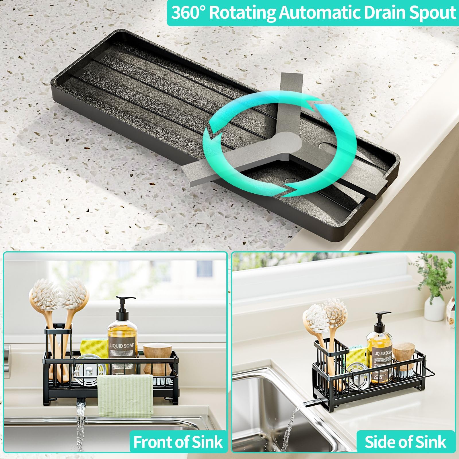 HapiRm sponge holder shows removable brush holder for organized brushes