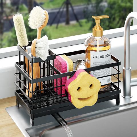HapiRm sponge holder with smiley face for cheerful countertop organization and drying sponges.
