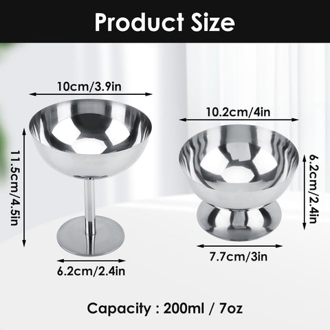 Hapivida stainless steel dessert bowls with feet elevate presentation for puddings and pastries.