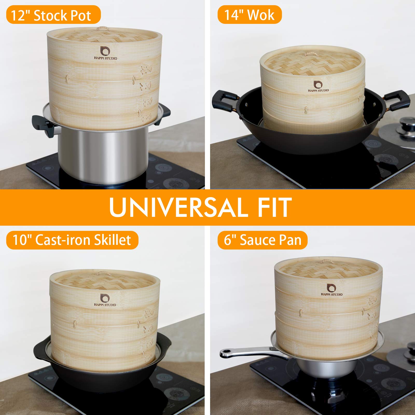 HAPPI STUDIO Extra-depth design handles larger portions.
