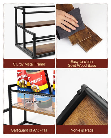 Happilif coffee syrup rack iron frame design offers lightweight stability on countertops.