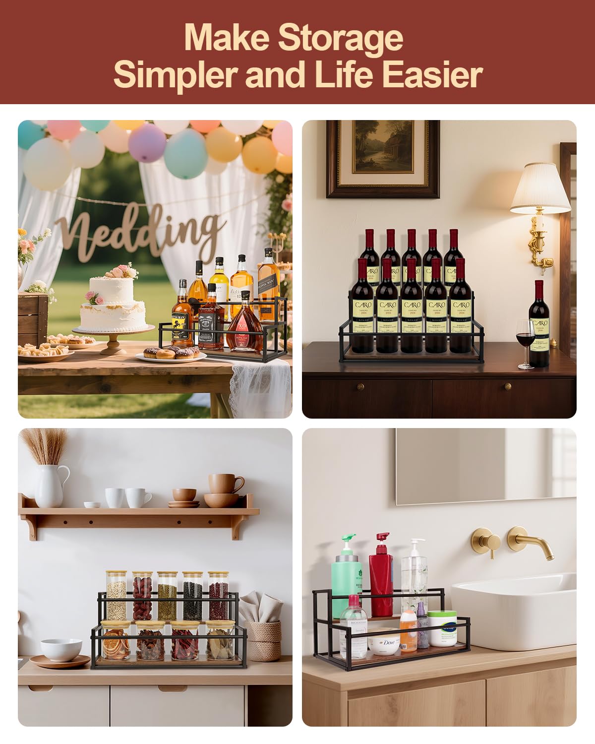 Happilif coffee syrup rack kitchen display boosts drink station aesthetics and accessibility.