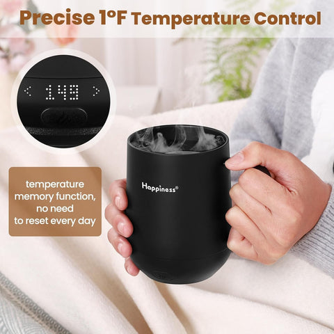 Happiness coffee mug lid with spill‑resistant design to reduce spills.
