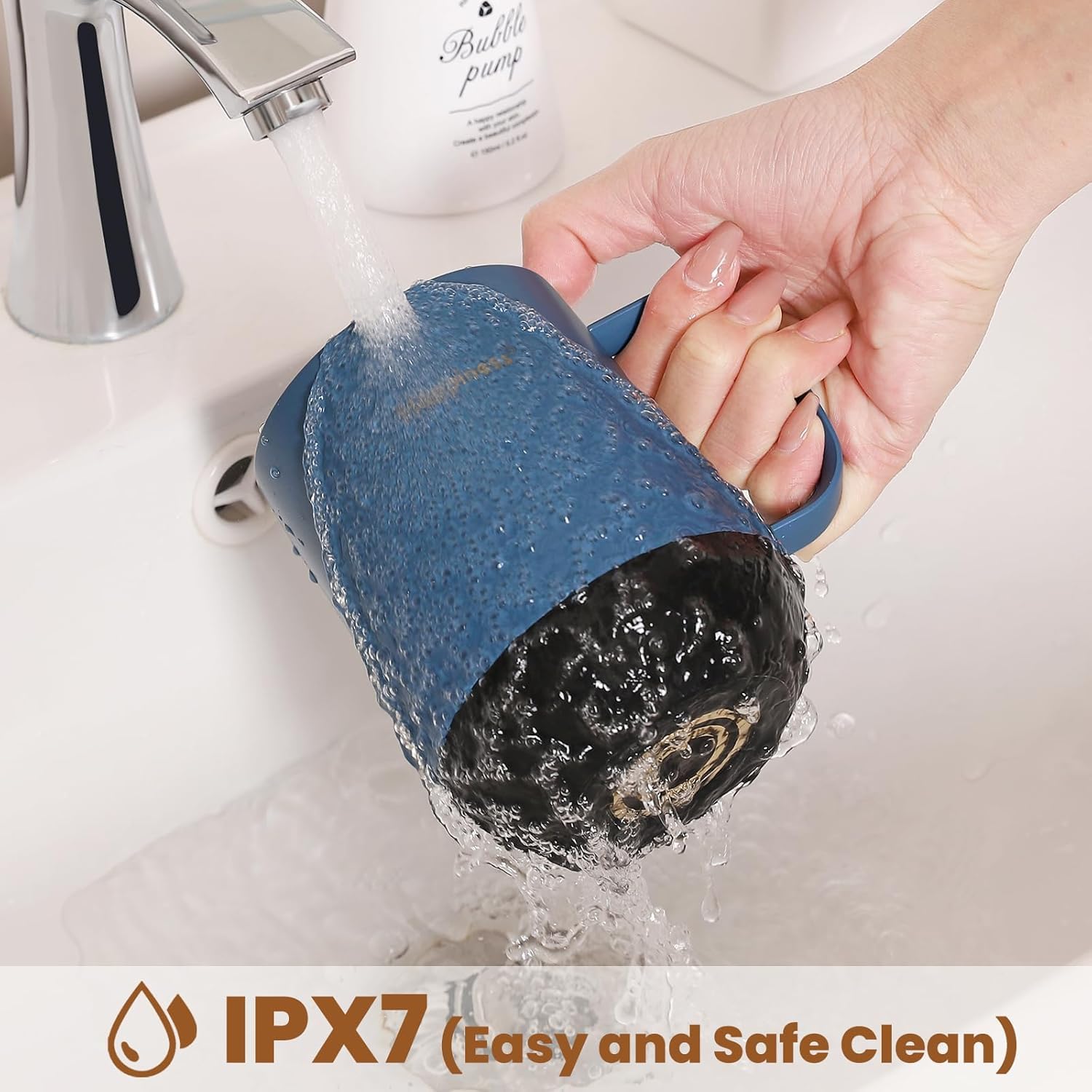 Happiness mug resting on charging coaster for easy recharging