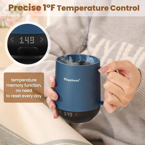 Happiness mug shows precise one degree temperature control