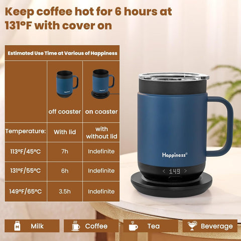 Button control on the bottom makes temperature adjustment quick.