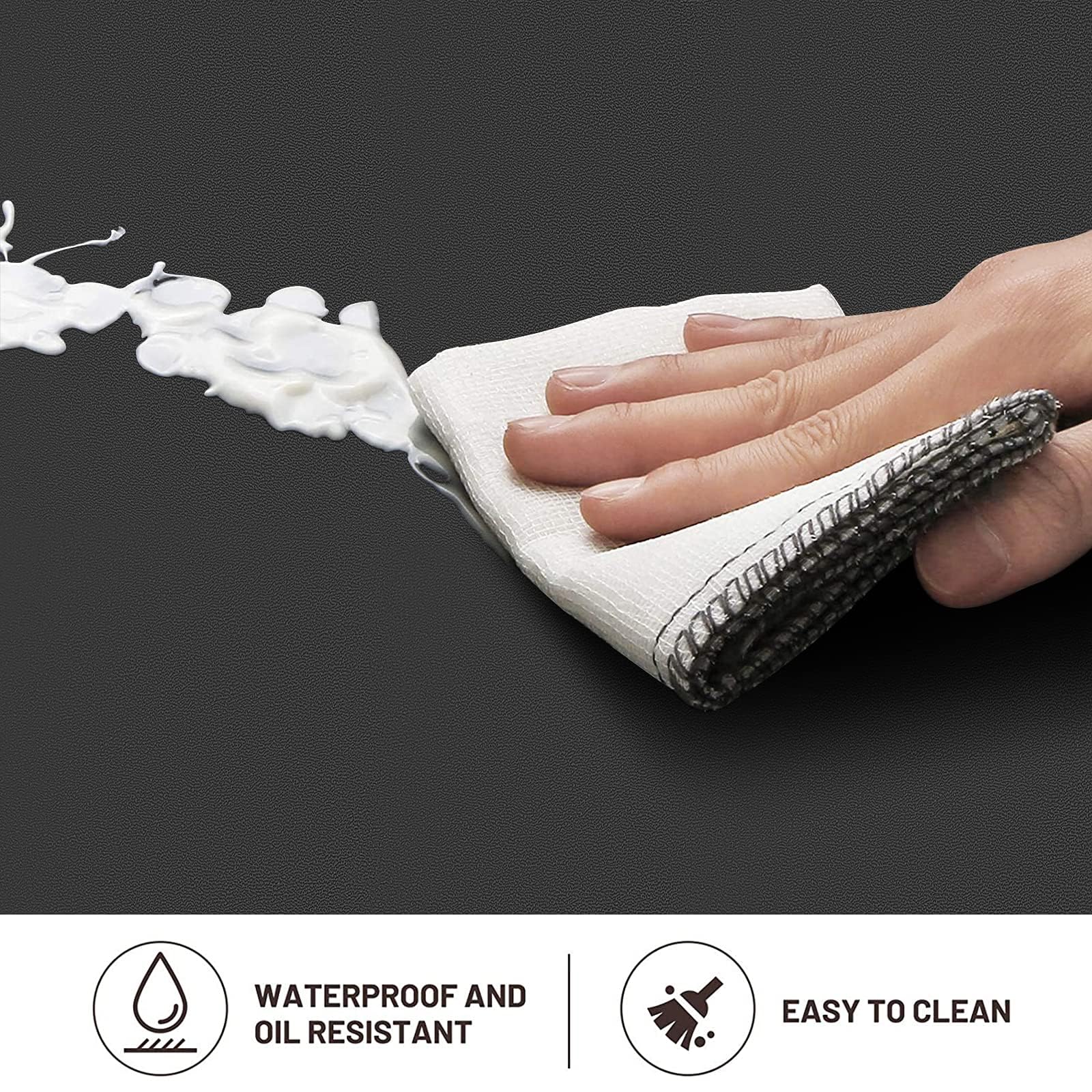 HappyTrends kitchen mat dry-clean easy care for quick spills and stains.