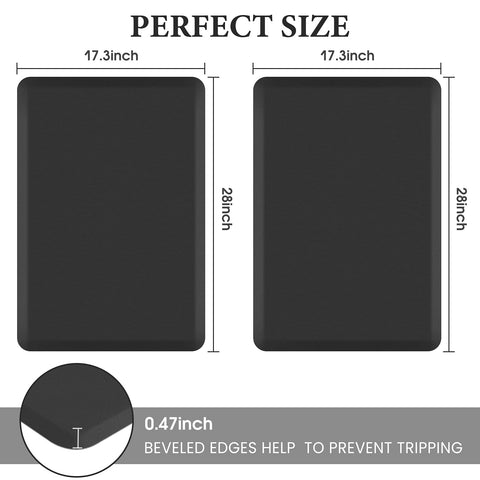 HappyTrends kitchen mat non-slip base enhances stability on wood and tile floors.