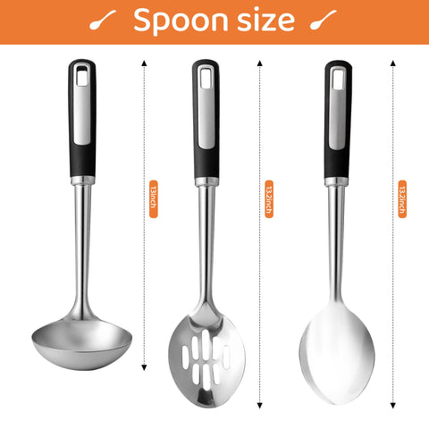 Happy Kit large serving spoon close-up with balanced grip.