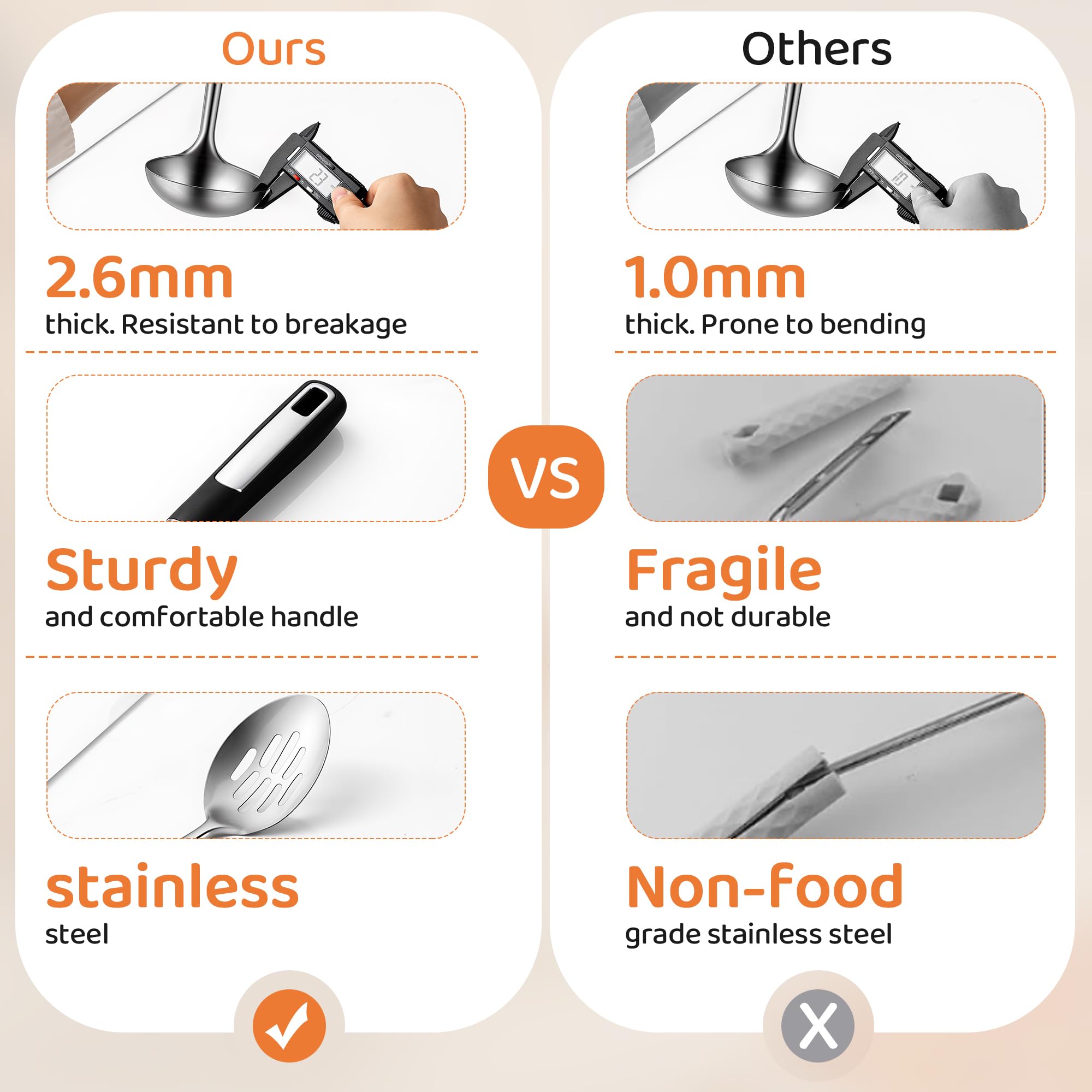 Happy Kit slotted spoon draining a pot for quick straining.