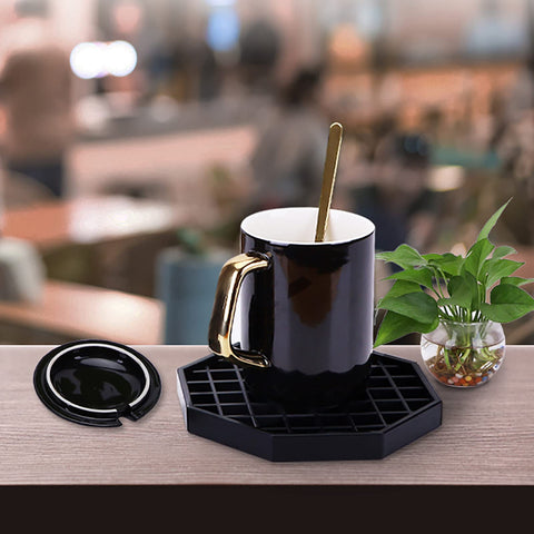 Happy Reunion coffee station tray keeps spills contained and neat