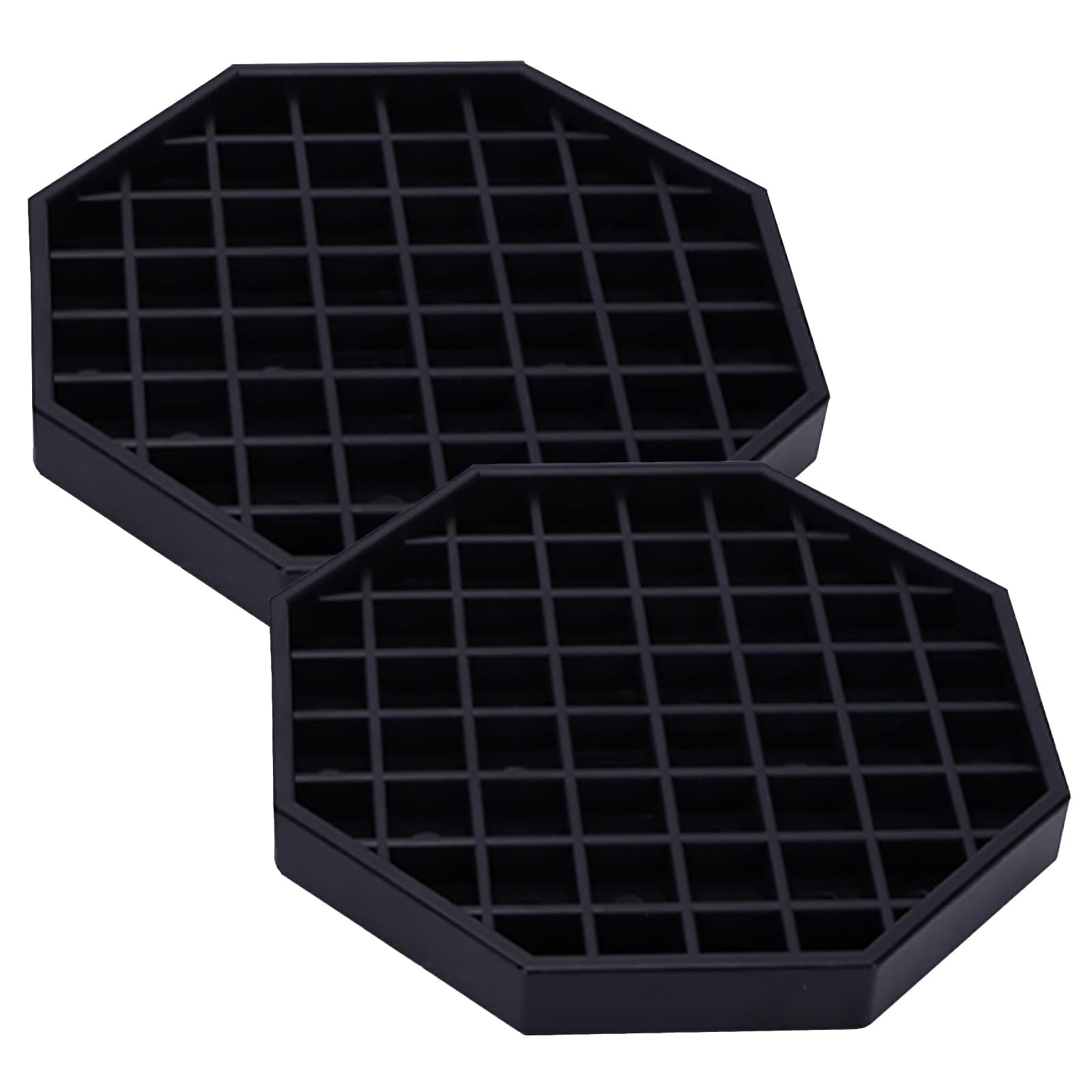 Happy Reunion octagon 6in black drip tray with honeycomb grid for spill control