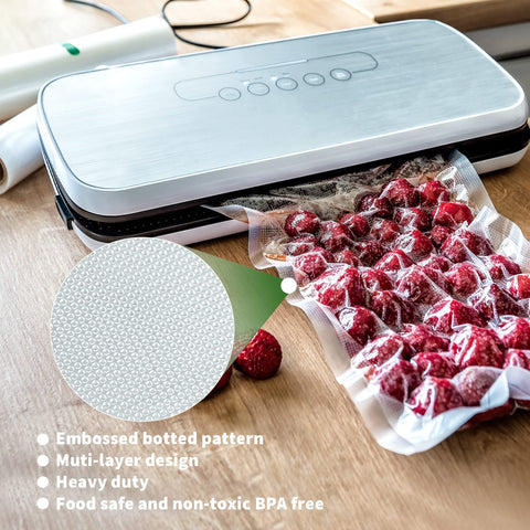 Happy Seal bags cut-to-fit rolls for precise bag sizes ideal for meal prep.